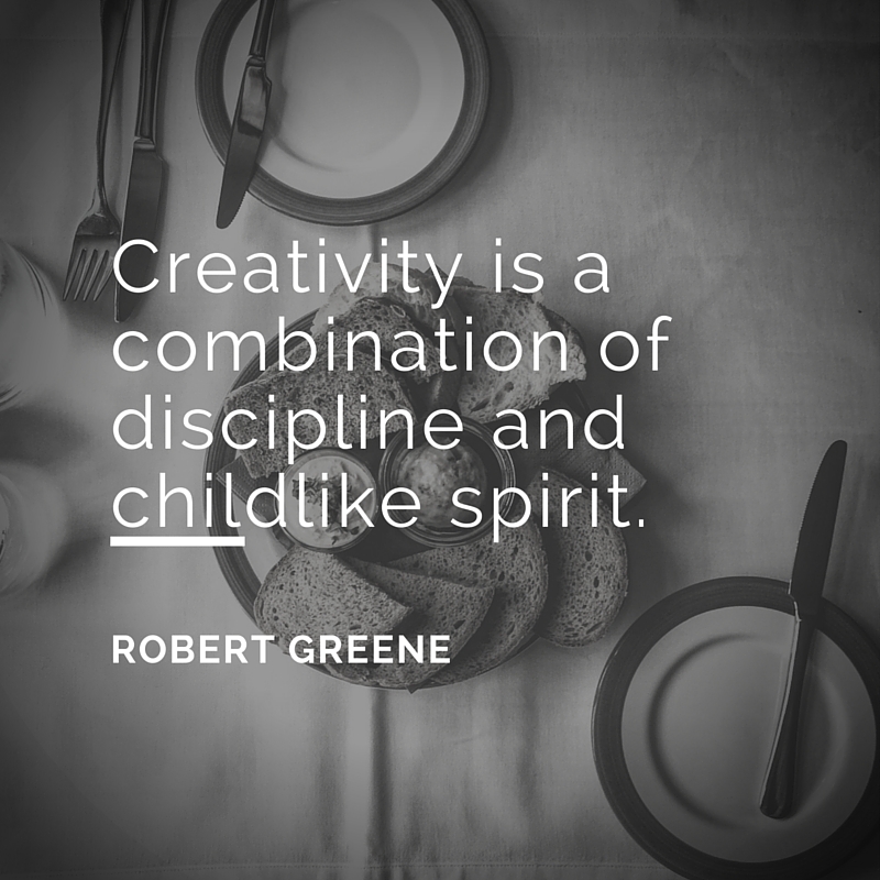 Creativity quote: Creativity is a combination of discipline and childlike spirit.